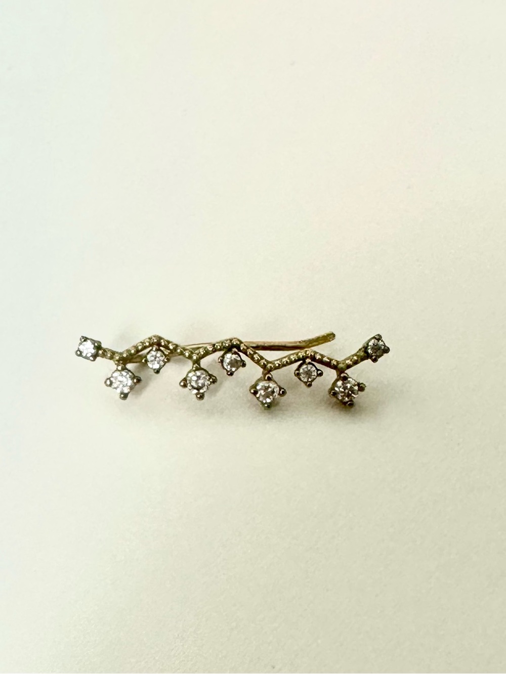 Gold Tone Rhinestone Ear Cuff - Picture 2 of 3